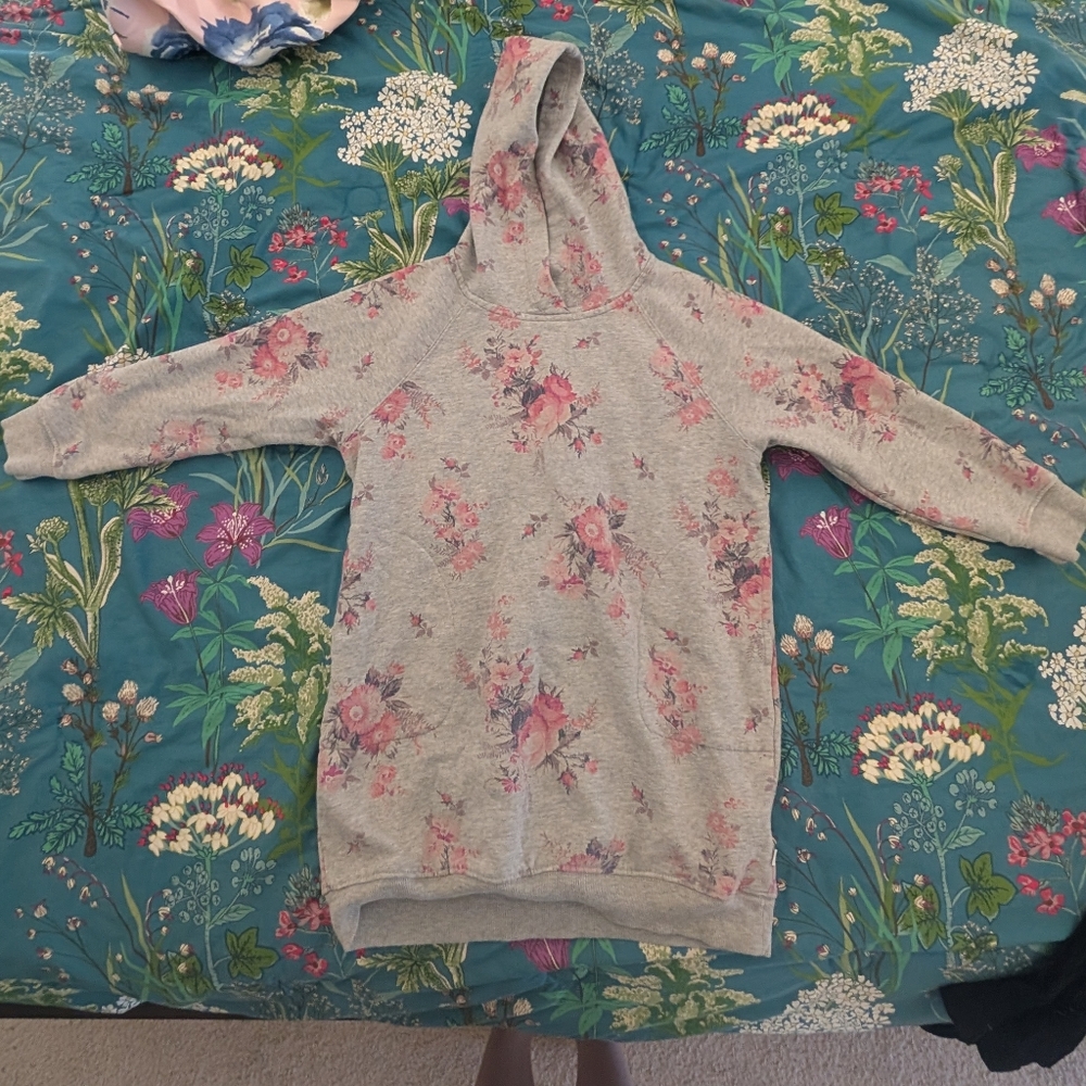 GAP Kids Floral Gray Hoodie - Girls Small